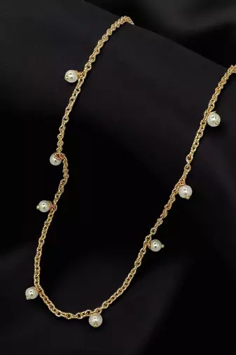 Gold-plated artificial beads chain