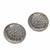 silver oxidized metal stud earrings with intricate circular design earrings