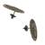 silver oxidized metal stud earrings with intricate circular design earrings