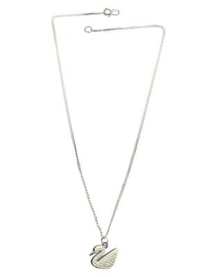 Silver-plated cream duck pendant with chain for women 2