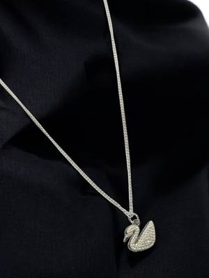 Silver-plated cream duck pendant with chain for women 4