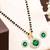 Gold plated black beaded green ad stone mangalsutra with earrings