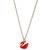 Silver-plated red duck pendant with chain