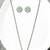 Gold plated black beaded sea green ad stone mangalsutra with earrings