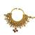 Gold-plated rajwadi clip on nose ring with chain nathiya