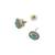 Gold plated black beaded sea green ad stone mangalsutra with earrings