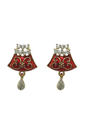 Gold-plated zirconia studded mangalsutra set | mangalsutra with chain and earrings 4