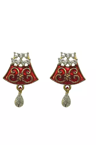 Gold-plated zirconia studded mangalsutra set | mangalsutra with chain and earrings