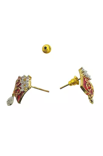 Gold-plated zirconia studded mangalsutra set | mangalsutra with chain and earrings
