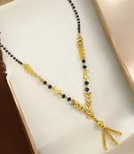 Gold plated leaf pattern chain with pendant mangalsutra