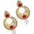 Gold plated cubic zircon & pearls studded earrings