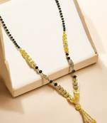 Leaf pattern gold plated chain with pendant mangalsutra