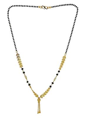 Leaf pattern gold plated chain with pendant mangalsutra 2