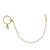 Gold-plated kundan studded nose ring with chain nathiya