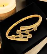 Gold plated statement kada bracelet