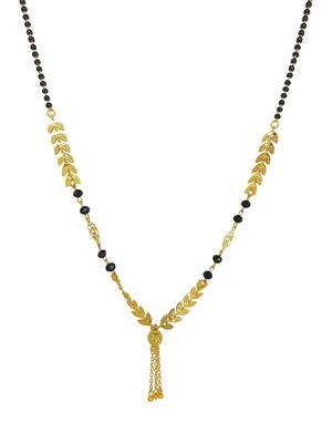Leaf pattern gold plated chain with pendant mangalsutra 3