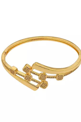 Gold plated statement kada bracelet