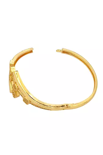 Gold plated statement kada bracelet