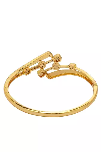 Gold plated statement kada bracelet
