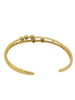 Gold plated cubic zircon studded stylish cuff bracelet 4