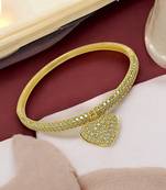 Gold plated cubic zircon heart design bracelet