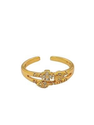 Gold plated cubic zircon studded stylish cuff bracelet 5