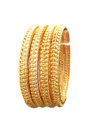 Set of 4 gold plated traditional bangles 2