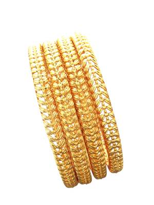 Set of 4 gold plated traditional bangles 4