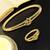 Gold plated cubic zircon studded star & moon design bracelet with ring