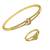 Gold plated cubic zircon studded star & moon design bracelet with ring