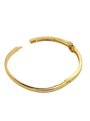 Gold plated cubic zircon studded star & moon design bracelet with ring 4