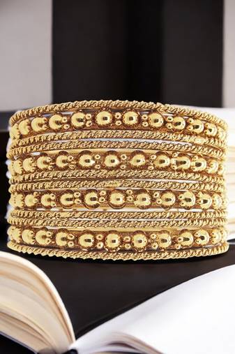 Set of 12 gold plated bangles