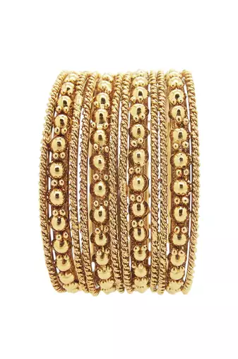 Set of 12 gold plated bangles