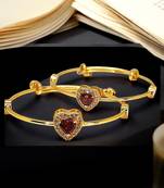 Gold plated multi designs banglestyle kada bracelet
