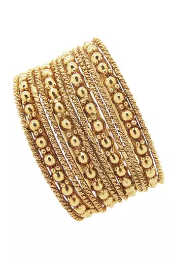 Set of 12 gold plated bangles