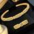 Gold plated zirconia studded cuff bracelet with ring