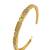 Gold plated zirconia studded cuff bracelet with ring