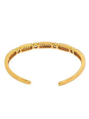 Gold plated zirconia studded cuff bracelet with ring 5