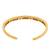 Gold plated zirconia studded cuff bracelet with ring