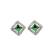 Silver plated green american diamond studded drop earrings