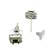 Silver plated green american diamond studded drop earrings