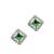 Silver plated green american diamond studded drop earrings