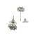Silver plated american diamond studded drop earrings