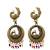 Gold oxidised peacock design chandbali earrings
