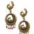 Gold oxidised peacock design chandbali earrings