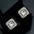 Silver plated american diamond studded drop earrings