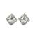 Silver plated american diamond studded drop earrings