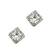 Silver plated american diamond studded drop earrings