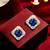 Silver plated blue american diamond studded drop earrings