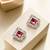Silver plated red american diamond studded drop earrings